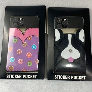 Dog Face Stud Nose Cell Phone Pocket ID Novelty Sticker Credit Card Hold…